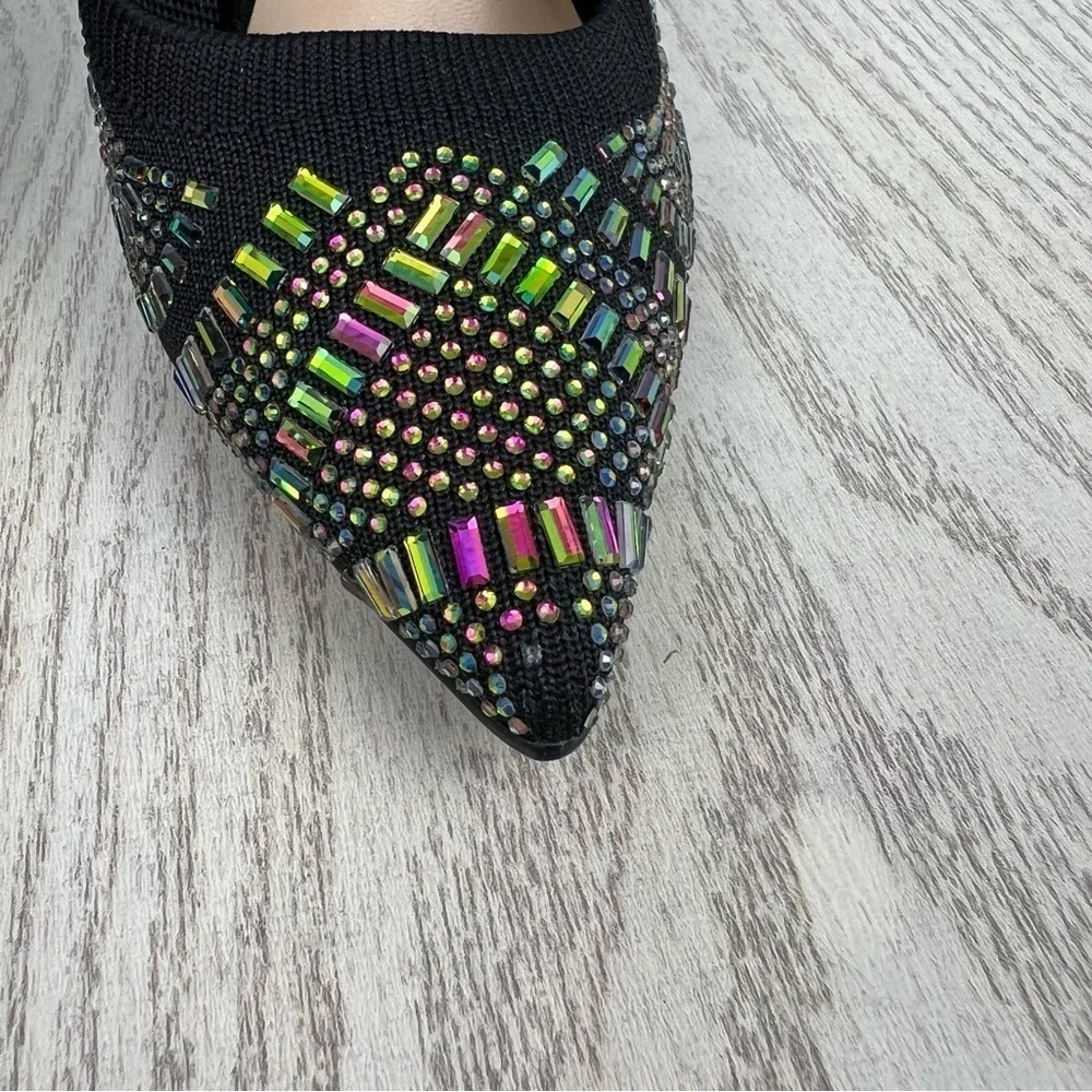 Thalia Sodi Women's Kaia Bling Gem Pointed-Toe Pumps 6M Black $100